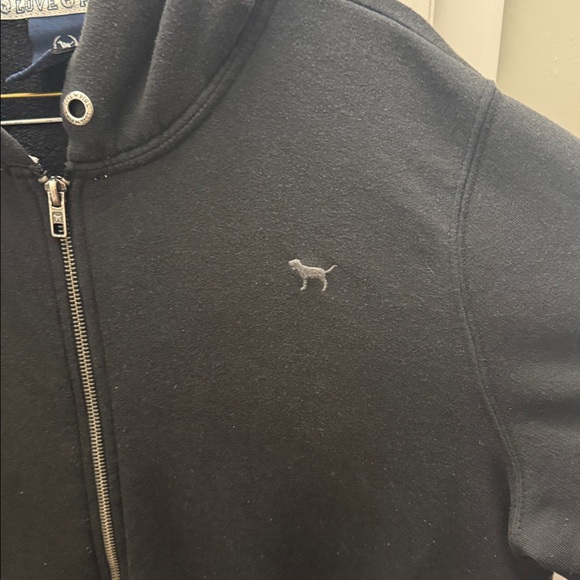 Victoria's Secret Love pink Black Hoodie with Silver Skull Design - Picture 7 of 8